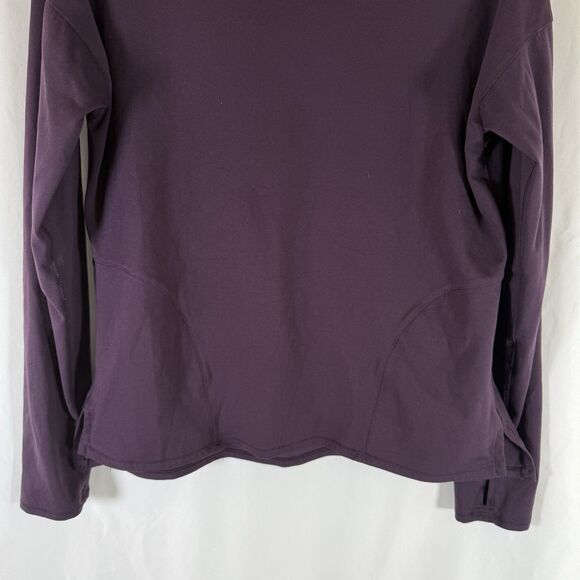 Yogalicious Lux Sweatshirt Women's Large Purple Hooded Cowl Neck Thumb Holes - Picture 3 of 10